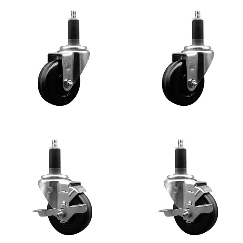 Ensemble de roulettes phénoliques pivotantes à 2 roues SCC TLB 3,5 po x 1-1 / 8 po