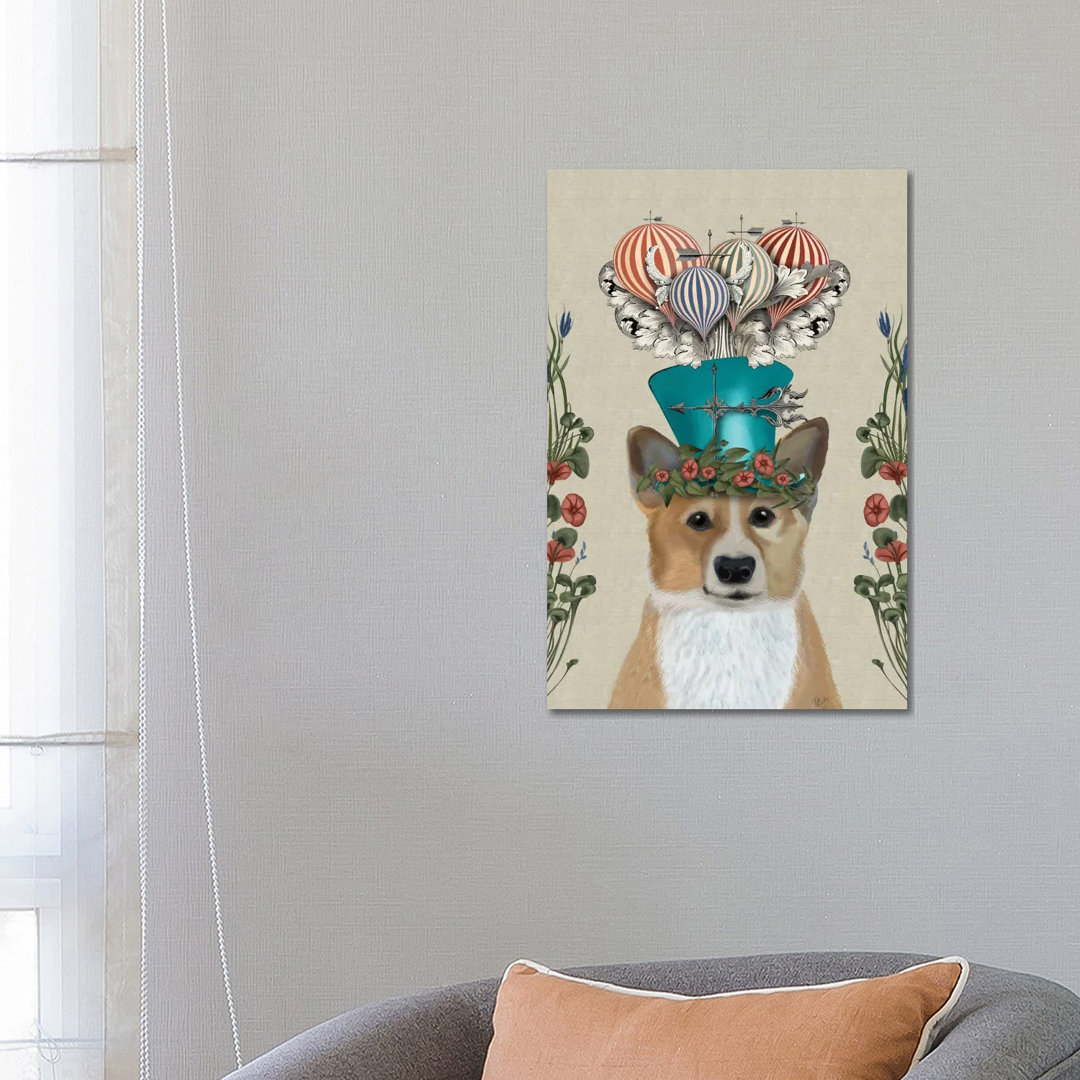 Corgi II von Fab Funky - Galerie-verpackte Leinwand Giclée auf Leinwand