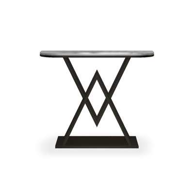 Half Moon Marble;Metal Console Table