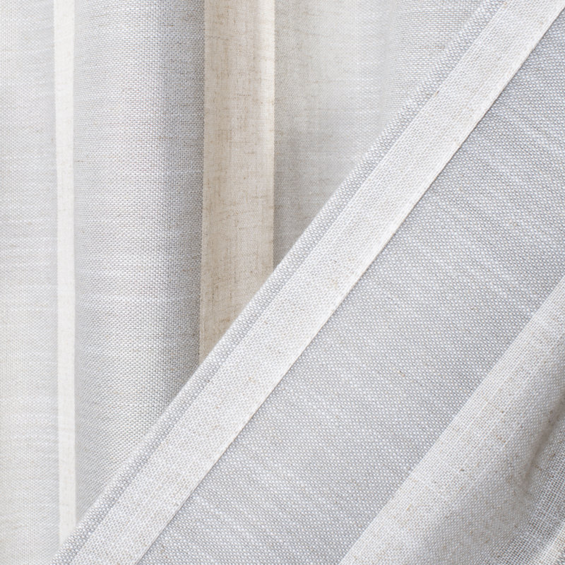 Keyaan Linen Blend Semi Sheer Curtain Single Panel, 52" W x 84" L
