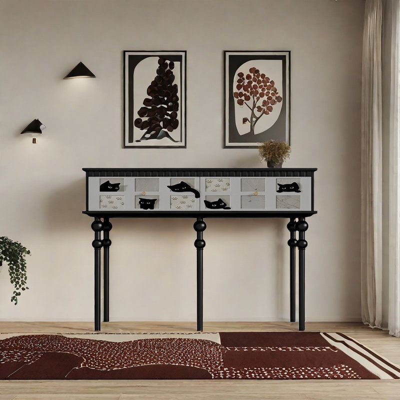 Console rétro Retro Art, Noir, noir, noir, noir