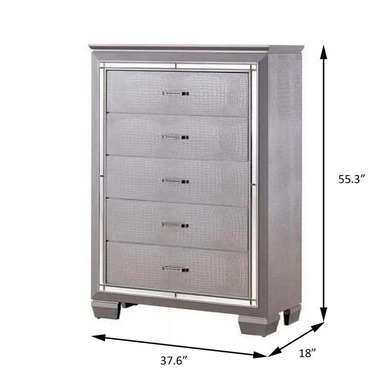 Commode contemporaine Bellanova, argent, Argent argent