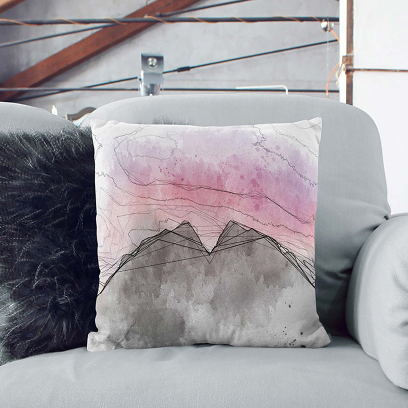 Mountain Mirror Cushion with Filling, 55cm H x 55cm W x 20cm D
