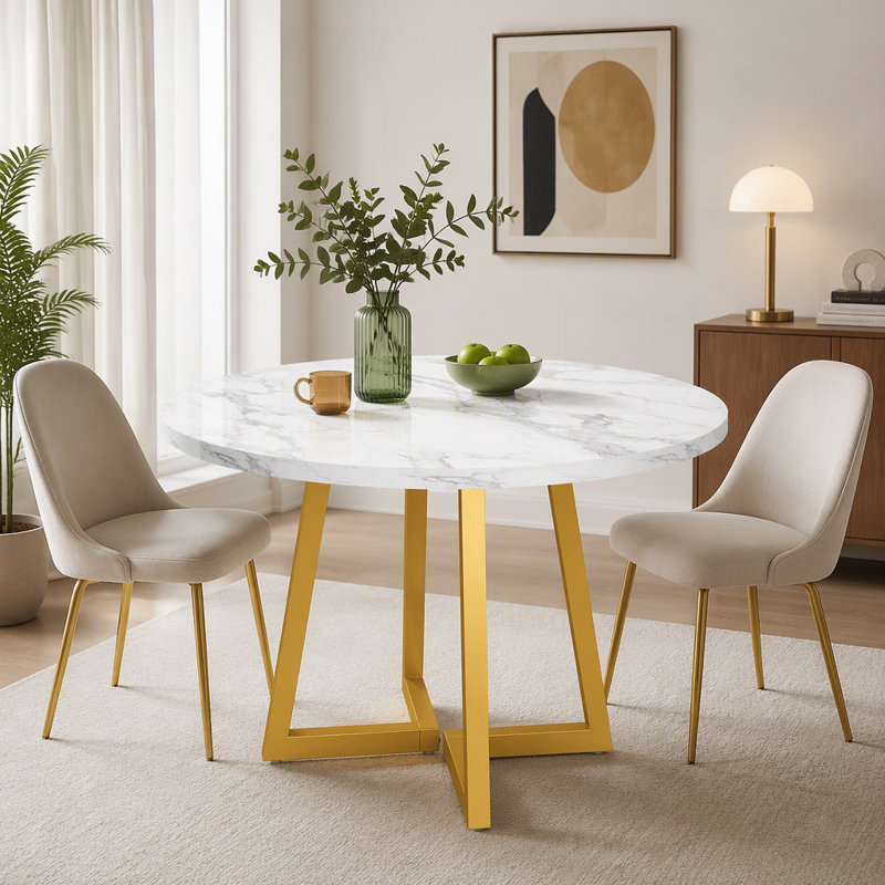 Table de salle à manger de 80 cm (31,5 po), style industriel, avec piètement en métal