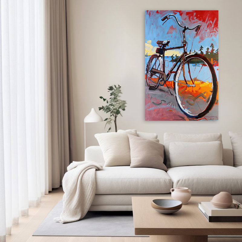 Ce soir - paysages contemporains, sports, bicyclettes, art lacustre, H 60 po x l 40 po