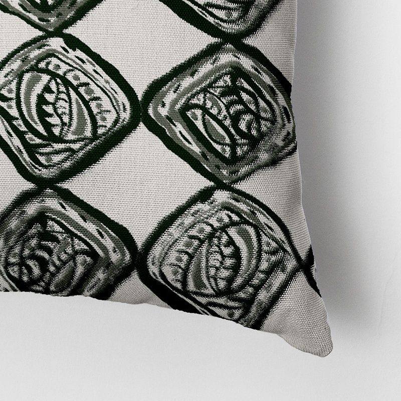 Housse de coussin carrée/insert, Vert foncé, Géométrique 2