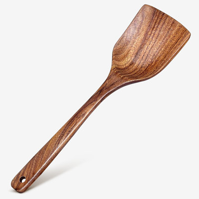 Cheer Collection Teak Wood Cooking Spatula with Comfortable Handle