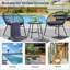3 Piece Patio Bistro Set, Outdoor Acapulco Chairs Set Of 2 With Glass Top Table, All Weather Modern Patio Chairs With Cushions, Patio Conversation Bistro Set For Deck, Backyard, Balcony, Porch-2118277929