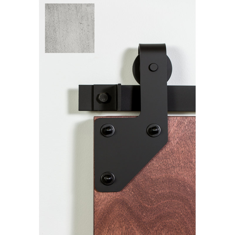 Ensemble de quincaillerie de porte de grange standard en coin Premium, 72 po, Meulé inoxydable