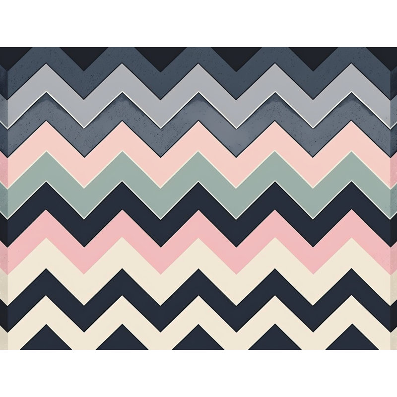 Chevron Comforter, Twin Comforter, Navy/Pink