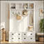 Donald 51.1 " Wide Hall Tree with Drawers and Shelves-353034215