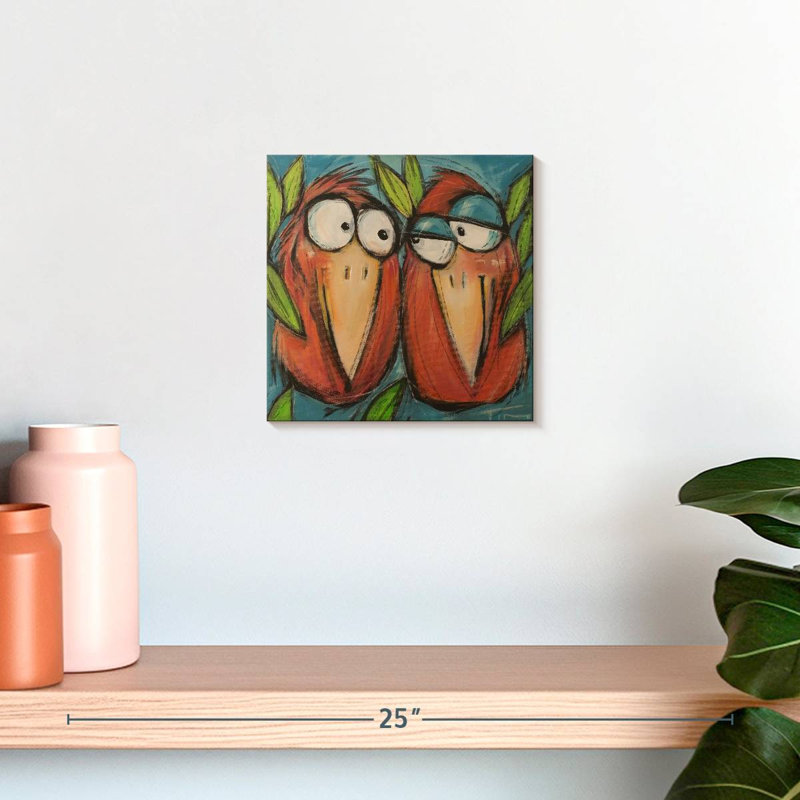 Brampt flirter des oiseaux amoureux, H 10 po x l 10 po