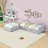 Luxurious L-Shaped Twin Upholstered Daybed with Pull-Out Trundle and Storage Drawers-129453466