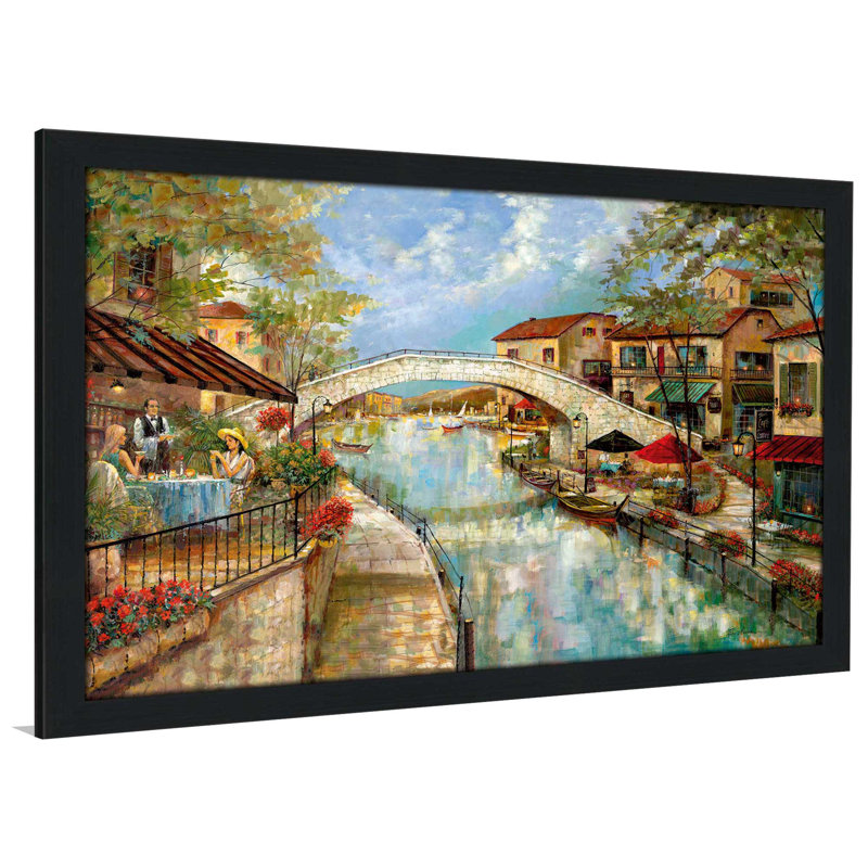 « a day to reminisce », reproduction de peinture à l’huile encadrée, H 27,5 po x l 39,5 po x P 0,75 po