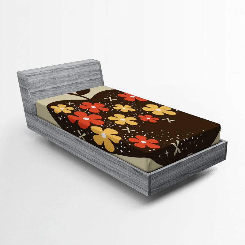 Microfiber Floral Fitted Sheet, Twin XL Fitted Sheet