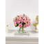 White Peony Faux Centerpiece In Glass Vase-1749398933