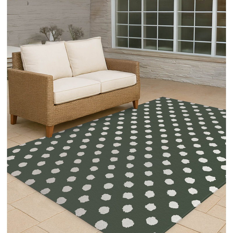Grunge Dot Non-Slip Outdoor Rug, Rectangle 2' x 3'