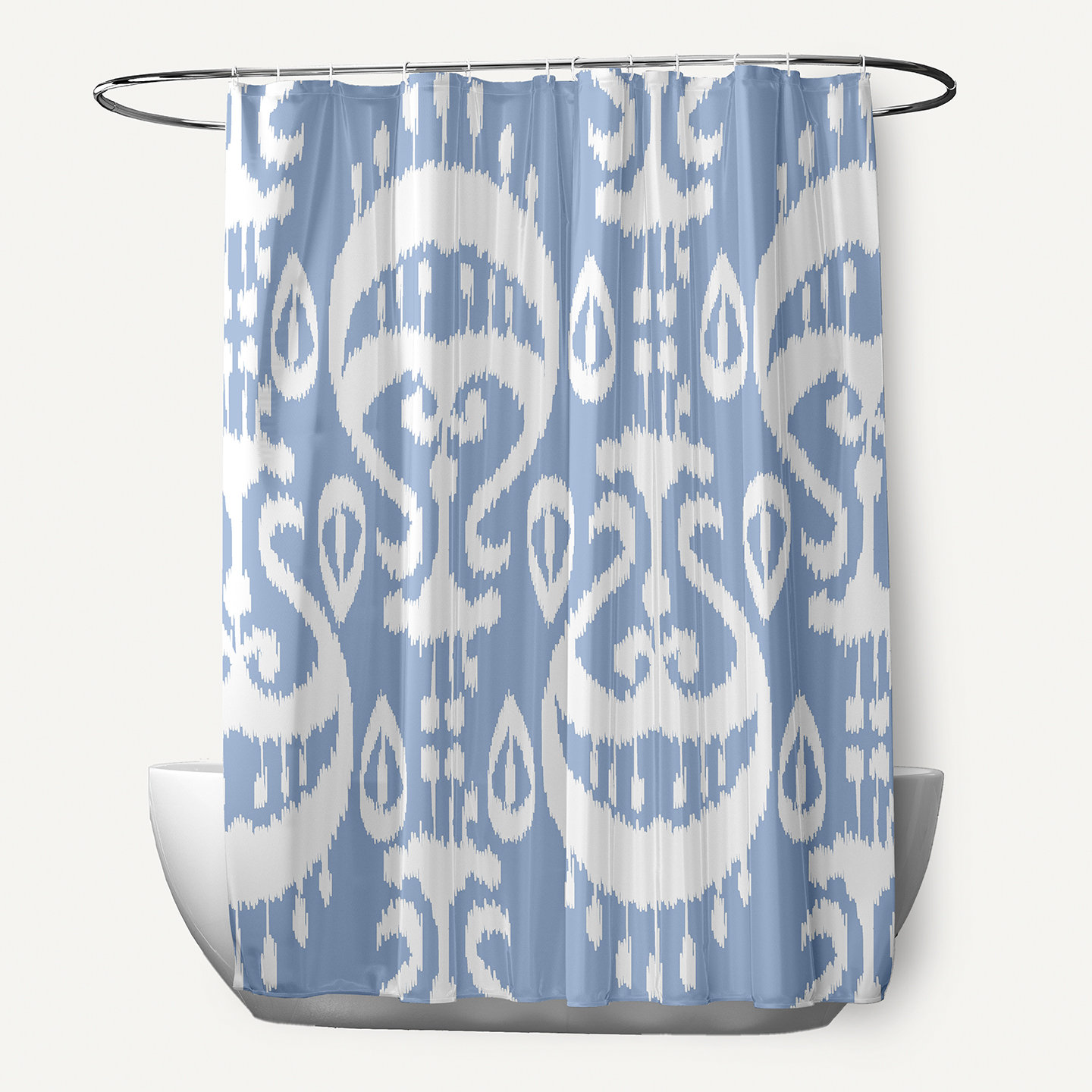 Blue Smoke Ikat Shower Curtain NCU0NXD1404