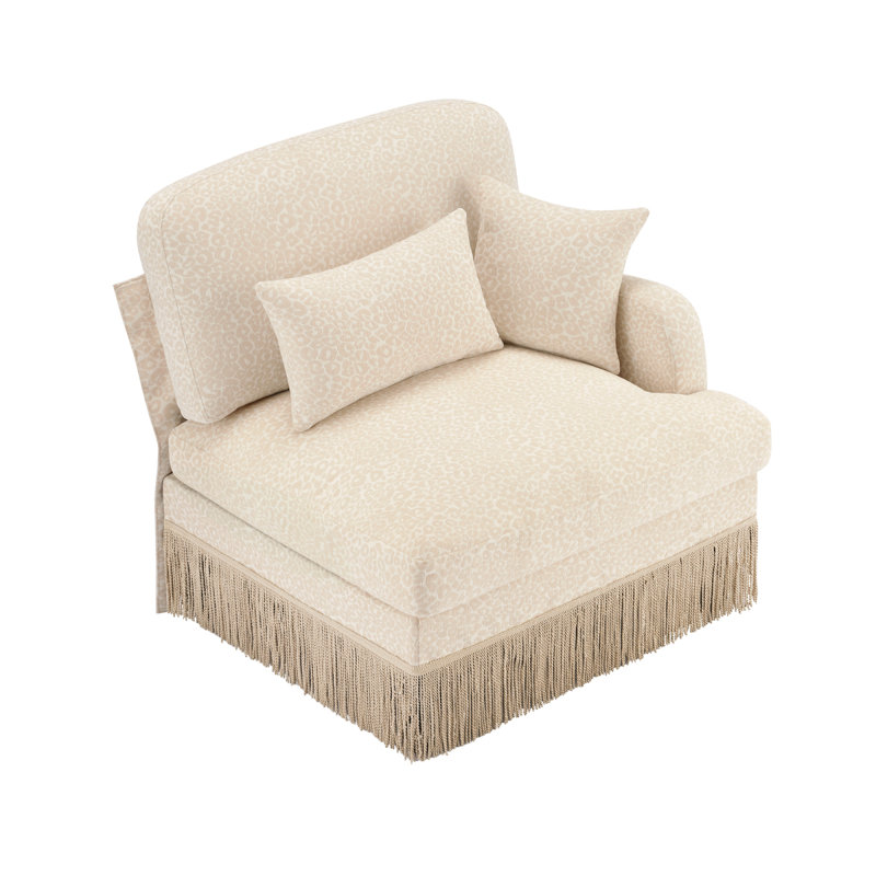 Canapé, canapé de salon, causeuse, canapé moderne, canapé RSF léopard chenille avec pollows, Beige-brun