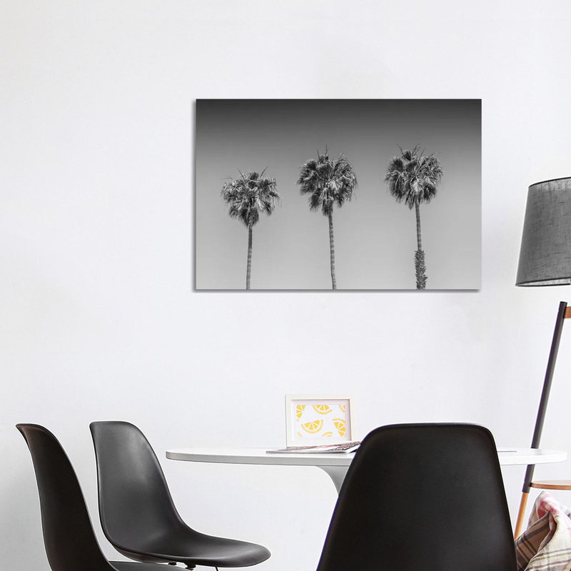 Minimalistic Palm Trees | Monochrome by Melanie Viola - Wrapped Canvas Print, 101.6 cm H x 66.04 cm W x 1.91 cm D