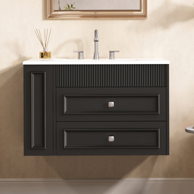 Gail 30'' Floating Single Bathroom Vanity With Ceramic Top