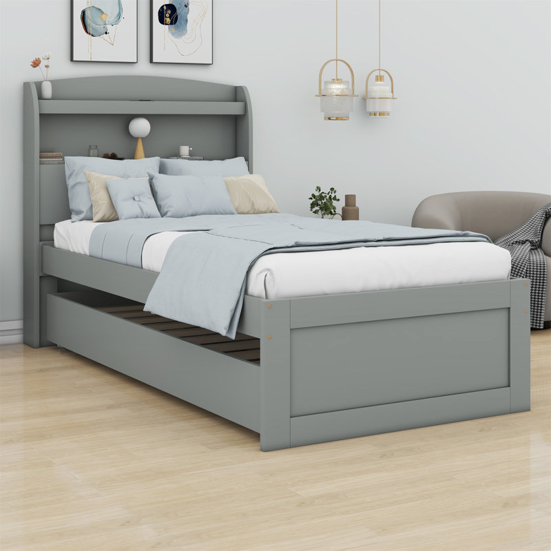 Darrein Platform Storage Bed, Twin XL, Gray