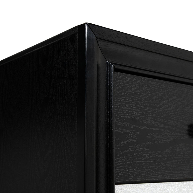 Commode 9 tiroirs Sana, Noir, noir, noir, noir