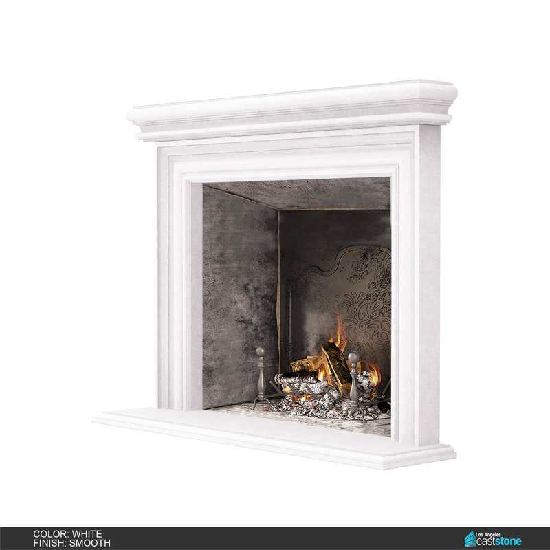 Palermo Alto Fireplace Mantel, Smooth White