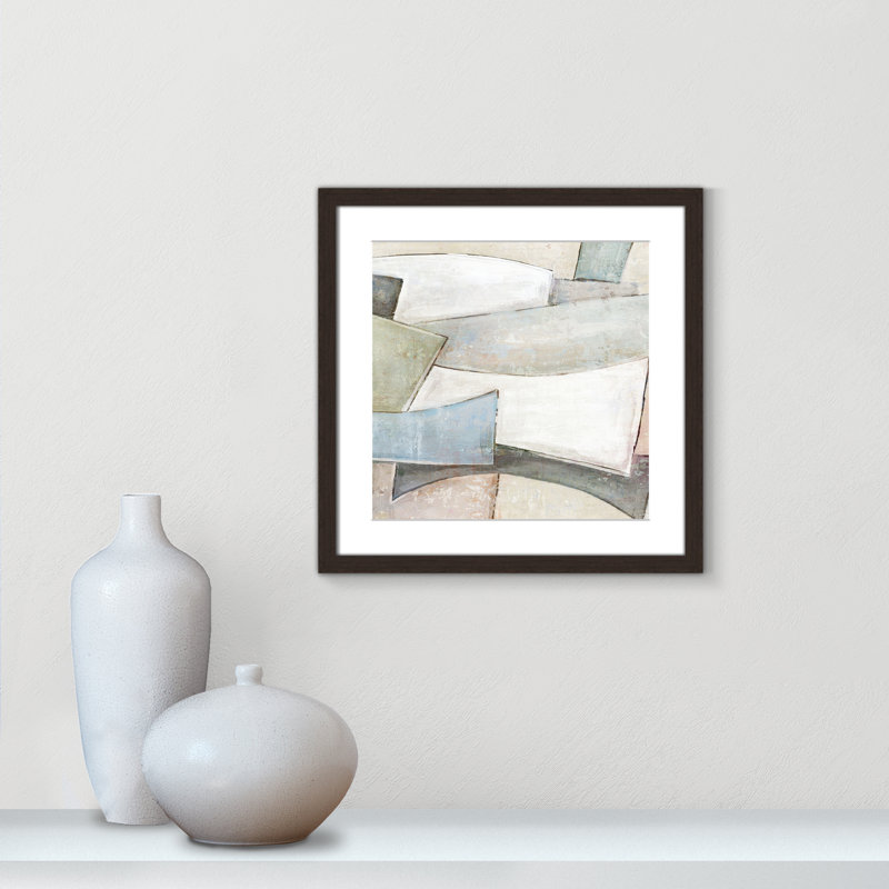 «Verdant C Courants II» par Emma Peal, Noyer à grain ouvert, Imprimé mat, 17'' W x 17'' H