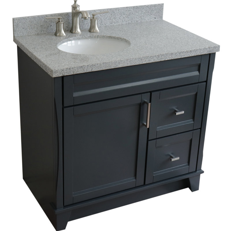 Ensemble de meuble-lavabo simple 37 po Noi, Gris, Gris foncé