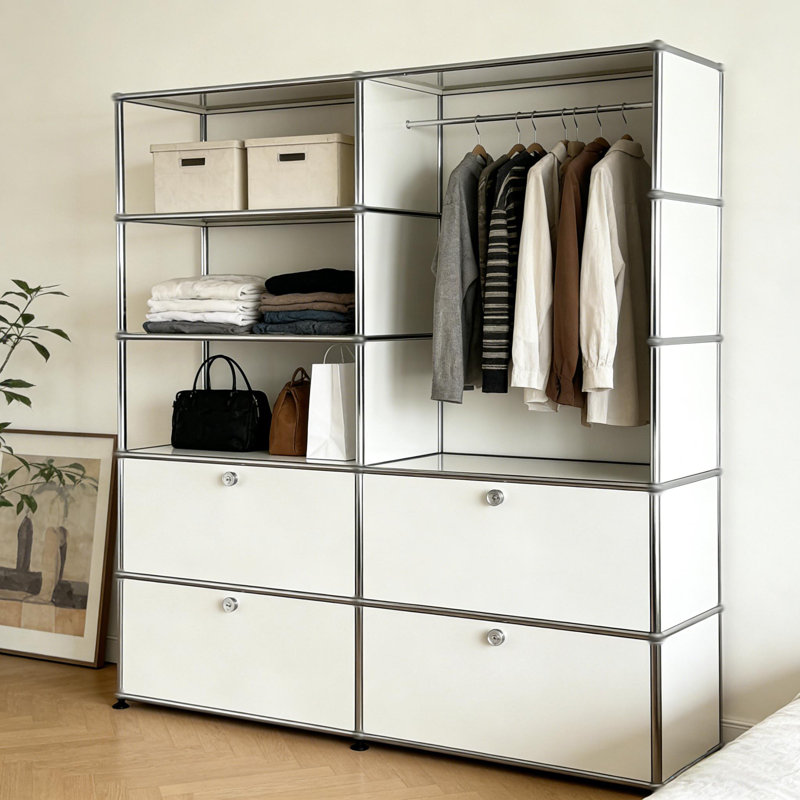 70 po H 60 po Armoire de rangement en métal avec portes et tablettes