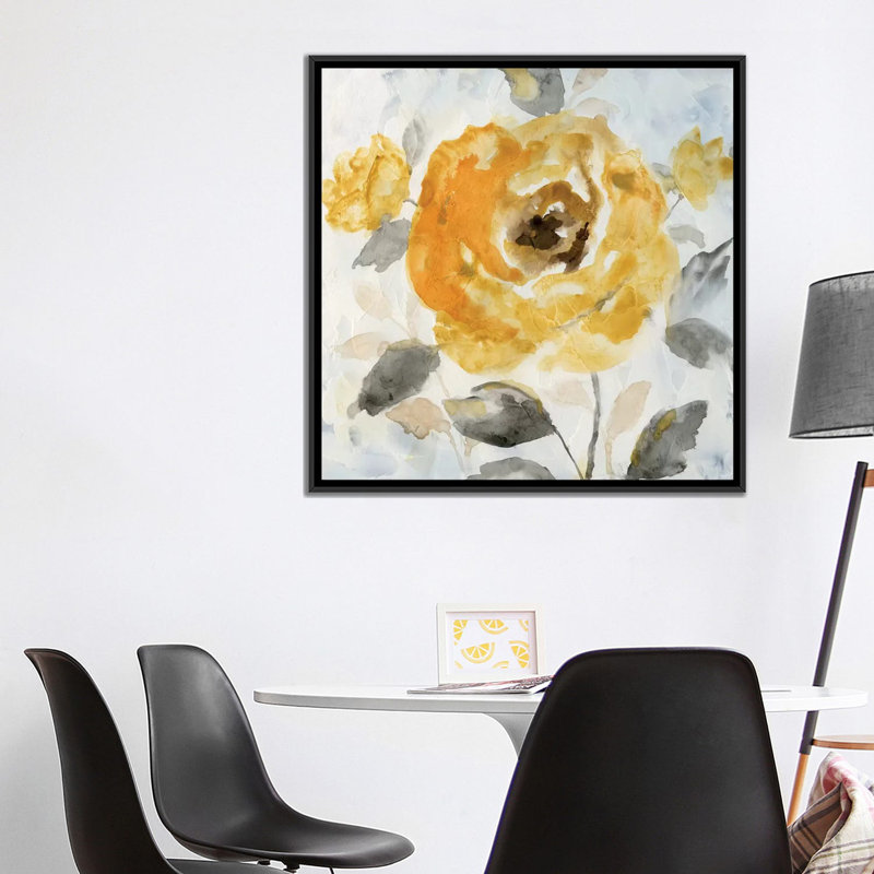«Honey Rose II» par Nan - Estampe numérique sur toile tendue avec châssis, H 18 po x l 18 po x P 1,5 po, Pas de tapis