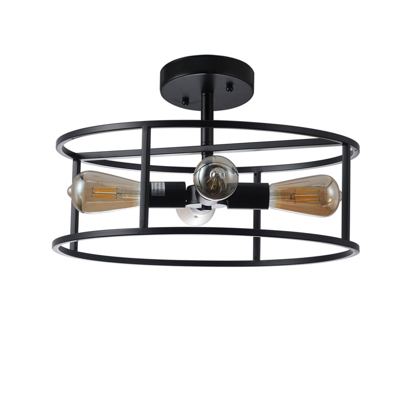 Luminaire suspendu tambour simple 4 lumières