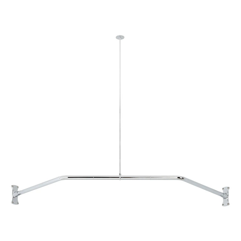 Tringle de douche Neo-Angle en laiton avec support de plafond, Chrome