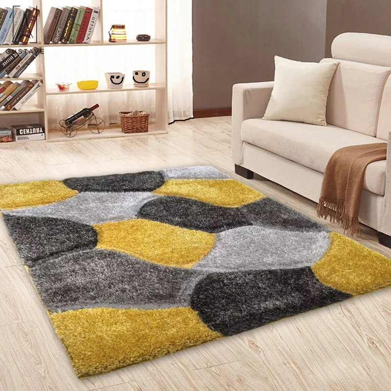 Geometric Shag Area Rug, Rectangle 200 x 290 cm