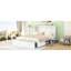 Lit blanc pour grand lit avec tiroir de rangement et tablette fonctionnelle, arrangement pratique