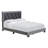 Savona Diagonal Upholstered Faux Leather or Linen Platform Bed, Adjustable Height Headboard, Heavy Duty Slat 4 Slat Support- Requires Box Spring-197214367-216130251