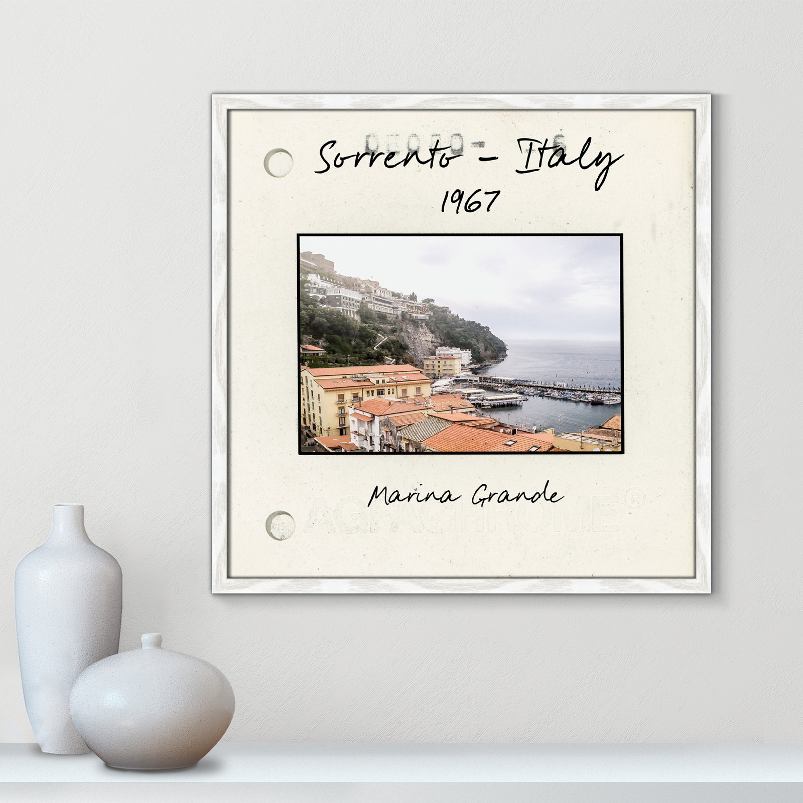 Ritona "Sorrento, Italy" Print, White Single Picture Framed Paper, 23.5" H x 23.5" W x 0.75" D