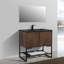 Meuble-lavabo mural 36 po 2-en-1 avec surface intégrée et lavabo, tablette ouverte, armoire de rangement 36 po 2-en-1-749564398