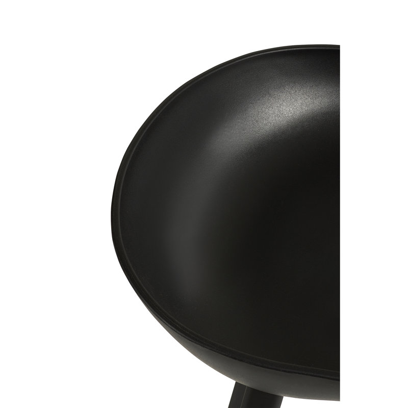 Dragan Counter Stool with Metal Frame, Black