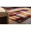 Colorful Antique Geometric American Folk Art Plaid Pattern Hooked Rug
