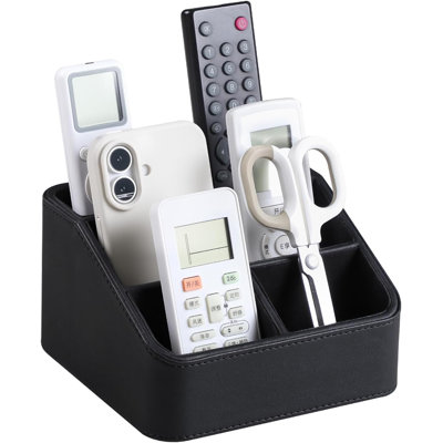 Organisateur de bureau en cuir 4 compartiments