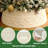 Cream Knit Christmas Tree Collar, Adjustable 23 to 30 Inch Cable Knit Tree Base Cover, 10 Inch High
