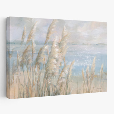 Beach And Blue Seaside Pampas Grass Art