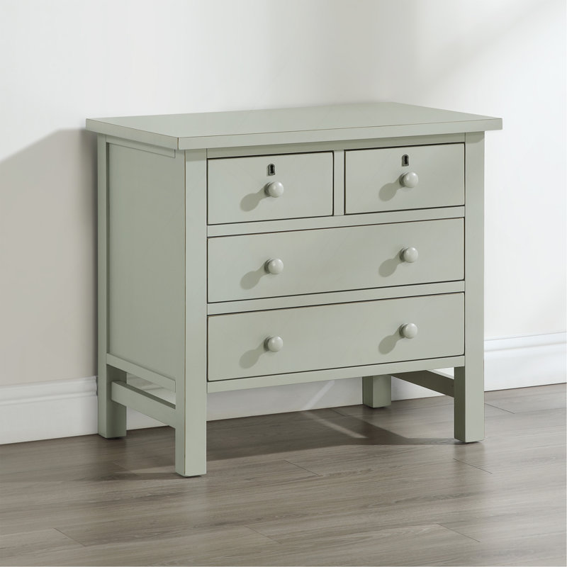 4-Drawer Storage Nightstand, Antique Gray