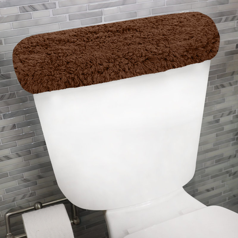 Tapis pour salle de bain Dobrinka, Brun, 10 po x 22 po (couvercle de réservoir)