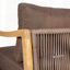 Élégant fauteuil club d'extérieur avec structure en bois d'acacia, dossier en corde et coussins hydrofuges pour patio / cour arrière / terrasse