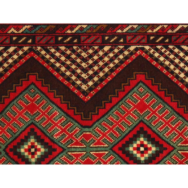Kutchins Cotton Oriental Area Rug in Red
