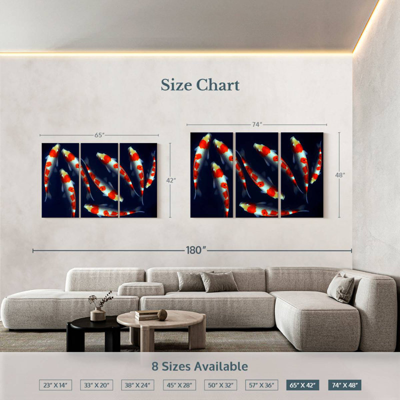 Brampt Sleek Koi Fish, 42" H x 65" W