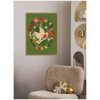 Dove Christmas by Mia Charro Framed Canvas Wall Art Print